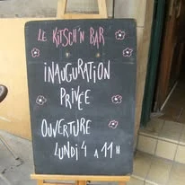 L'ardoise de l'inauguration du Kitsch'n Bar